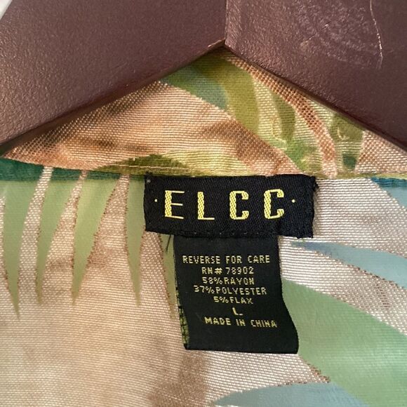 Vintage Womens Sheer Tropical Palm Print Jacket - Picture 4 of 11